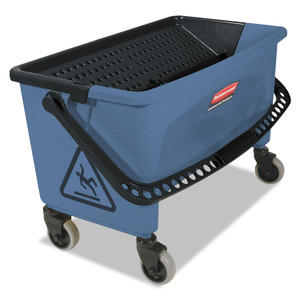 Rubbermaid Commercial Microfiber Finish Bucket, with Lid, 3 gal, Blue