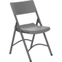 Cosco Zown Classic Commercial Resin Folding Chair - Gray Seat Color - Gray Back Color - Gray Frame Color - Steel, High Density Resin, High-density Polyethylene (HDPE) Frame Material - Four-legged Base