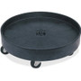 Rubbermaid Commercial Universal Drum Dolly - 5 Casters - Plastic - Black - (RCP265000BKCT)
