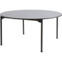 Iceberg Maxx Legroom Wood Round Folding Table - Gray Round, Melamine Top - Four Leg Base - 4 Legs - 0.75" Table Top Thickness x 60" Table Top Diameter - 29" Height
