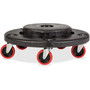 Rubbermaid Commercial Brute Quiet Dolly - 350 lb Load Capacity - Plastic - 6.60" Height - Black - (RCP264043BLACT)