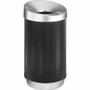 Safco At-Your-Disposal Vertex Waste Receptacle - 38 gal Capacity - Round - 38" Height x 36" Width x 20" Depth x 20" Diameter - Plastic - Black, Silver