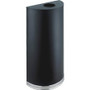 Safco Half Round Receptacle - 12.50 gal Capacity - Half-round - 32.5" Height x 17.5" Width x 9" Depth - SAF9940BL