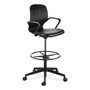Safco Shell Extended-Height Chair, Supports Up to 275 lb, 22" to 32" Seat Height, Black Seat, Black Back, Black Base