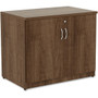Lorell Essentials Series 2-Door Storage Cabinet - 36" Width x 22.5" Depth x 29.5" Height - Glide, Lockable - Walnut - Laminate