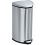 Safco Hands-free Step-on Stainless Receptacle - 7 gal Capacity - 21" Height x 14" Width x 14" Depth - Steel - Stainless Steel - (SAF9686SS)