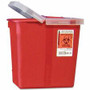 Covidien Sharps Hinged Lid Container - 2 gal Capacity - 10" Height x 10.5" Width x 7.3" Depth - Red