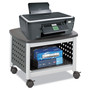 Safco Scoot Under-Desk Printer Stand, Metal, 2 Shelves, 100 lb Capacity, 20.25" x 16.5" x 14.5", Black/Silver