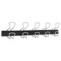 Alba Wall-Mount Coat Hooks, 29.92 x 2.95 x 6.45, Metal, Silver, 22 lb Capacity