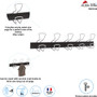 Alba Wall-Mount Coat Hooks, 29.92 x 2.95 x 6.45, Metal, Silver, 22 lb Capacity (ABAPMPRO5M) View Product Image