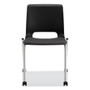 HON Motivate Four-Leg Stacking Chair, Supports 300 lb, 18.25" Seat Height, Onyx Fabric Seat, Black Back, Platinum Base, 2/Carton