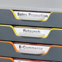 Durable VARICOLOR Stackable Plastic Drawer Box, 10 Drawers, Letter to Folio Size Files, 11" x 14" x 11.5", Gray