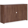 Lorell Essentials Series Stack-on Hutch with Doors - 36" Height x 59" Width x 14.8" Depth Hutch - 3 Door(s) - Material: Wood - Finish: Laminate, Walnut - Grommet, Cord Management, Durable