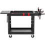 Rubbermaid Commercial Heavy Duty Adaptable Utility Cart, Plastic, 2 Shelves, 500 lb Capacity, 25.2" x 51.5" x 36", Black