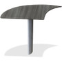 Mayline Medina Curved Desk Extension, Left - x 1" Thickness Work Surface, 29.5" Height x 28" Width x 47" Depth - Beveled Edge - Material: Steel - Finish: Gray, Laminate - Stain Resistant, Water Resistant, Abrasion Resistant, Durable