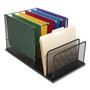 TRU RED Wire Mesh Combination Organizer, Incline Sorter/Hanging File, 4 Sections, Letter-Size, 11.81 x 20.28 x 11.81, Matte Black