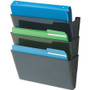 Deflecto EZ Link DocuPocket - 3 Pocket(s) - 7" Height x 13" Width x 4" Depth - Stackable - 50% Recycled - Black
