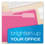 Pendaflex Colored File Folders, 1/3-Cut Tabs: Assorted, Letter Size, Pink/Light Pink, 100/Box
