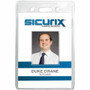 SICURIX Badge Holder - Vertical - 2.4" Height x 3.4" Width - Vinyl - Clear - Sturdy