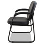 Alera Genaro Series Faux Leather Half-Back Sled Base Guest Chair, 25" x 24.80" x 33.66", Black Seat, Black Back, Black Base (ALERL43C16) View Product Image