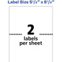 Avery Shipping Labels with TrueBlock Technology, Inkjet Printers, 5.5 x 8.5, White, 2 Labels/Sheet, 100 Sheets/Pack, 2 Packs