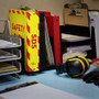Avery UltraDuty Safety Data Sheet Binders with Chain, 3 Rings, 3" Capacity, 11 x 8.5, Yellow/Red