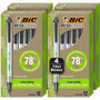 BIC Ecolutions Clic Stic Ballpoint Pen - 1 mm Medium Pen Point - Retractable - Black Ink - Semi Clear Barrel