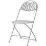 Dorel Zown Premium Fan Back Folding Chair - White Seat Color - White Back Color - Polyethylene Back Material - White Frame Color - Powder Coated Steel Frame Material