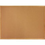 Lorell Bulletin Board - 36" Board Height x 48" Board Width - Cork Surface - Long Lasting, Warp Resistant - Brown Oak Frame