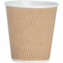 Genuine Joe 10 oz Rippled Hot Cups - 10 fl oz - Brown - Hot Drink, Beverage - 25/Pack - (GJO11256BD)