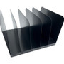 Huron Vertical Desk Organizer - 5 Compartment(s) - Vertical - 7.75" Height x 11" Width x 12.50" Depth - Durable - Black