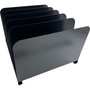 Huron Vertical Desk Organizer - 5 Compartment(s) - Vertical - 7.75" Height x 11" Width x 12.50" Depth - Durable - Black