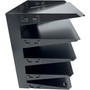 Huron Horizontal Slots Desk Organizer - 5 Compartment(s) - Horizontal - 12" Height x 8.75" Width x 12" Depth - Durable - Black