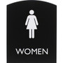 Lorell Arched Women's Restroom Sign - Print/Message "Women" - 6.8" Width x 8.5" Height - Rectangular Shape - Surface-mountable - Easy Readability, Braille