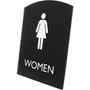 Lorell Arched Women's Restroom Sign - Print/Message "Women" - 6.8" Width x 8.5" Height - Rectangular Shape - Surface-mountable - Easy Readability, Braille