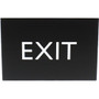 Lorell Exit Sign - 4.5" Width x 6.8" Height - Rectangular Shape - Surface-mountable - Easy Readability, Braille - Indoor