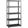 Lorell Iron Horse 3200 lb Capacity Riveted Shelving - 5 Shelf(ves) - 72" Height x 36" Width x 18" Depth - 30% Recycled - Black - Steel, Laminate