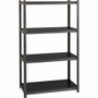 Lorell Iron Horse 3200 lb Capacity Riveted Shelving - 4 Shelf(ves) - 60" Height x 36" Width x 18" Depth - 30% Recycled - Black - Steel, Laminate