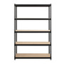 Lorell Iron Horse 2300 lb Capacity Riveted Shelving - 5 Shelf(ves) - 72" Height x 48" Width x 18" Depth - 30% Recycled - Black - Steel, Particleboard