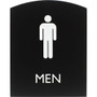 Lorell Arched Men's Restroom Sign - Print/Message "Men" - 6.8" Width x 8.5" Height - Rectangular Shape - Surface-mountable - Easy Readability, Braille