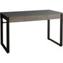 Lorell SOHO Desk with Center Drawer - 30" Height x 47" Width x 23.5" Depth - 1 - Band Edge - Finish: Charcoal