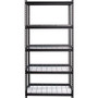 Lorell Wire Deck Shelving - 5 Shelf(ves) - 72" Height x 36" Width x 18" Depth - 28% Recycled - Black - Steel