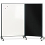 Quartet Motion Room Divider - 36" (3 ft) Width x 72" (6 ft) Height - White Porcelain Surface - Graphite Metal Frame - Magnetic