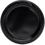 Genuine Joe 9" Round Plastic Plates - Disposable - 9" Diameter - Black - Plastic Body