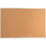 Lorell Bulletin Board - 48" Board Height x 72" Board Width - Cork Surface - Long Lasting, Warp Resistant - Silver Aluminum Frame