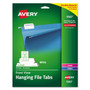 Avery Laser Printable Hanging File Tabs, 1/5-Cut, White, 2.06" Wide, 90/Pack