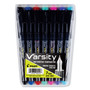 Pilot Varsity Fountain Pen, Medium 1 mm, Assorted Ink Colors, Gray Pattern Wrap, 7/Pack (PIL90029) View Product Image