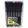 Pilot Varsity Fountain Pen, Medium 1 mm, Assorted Ink Colors, Gray Pattern Wrap, 7/Pack (PIL90029) View Product Image