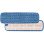 Rubbermaid Commercial Hygen 18" Microfiber Wet Pad - 5.2" Width x 18" Length - Durable - MicroFiber - Blue - (RCPQ410BLCT)