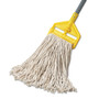 Boardwalk Banded Cotton Mop Head, #24, White, 12/Carton
